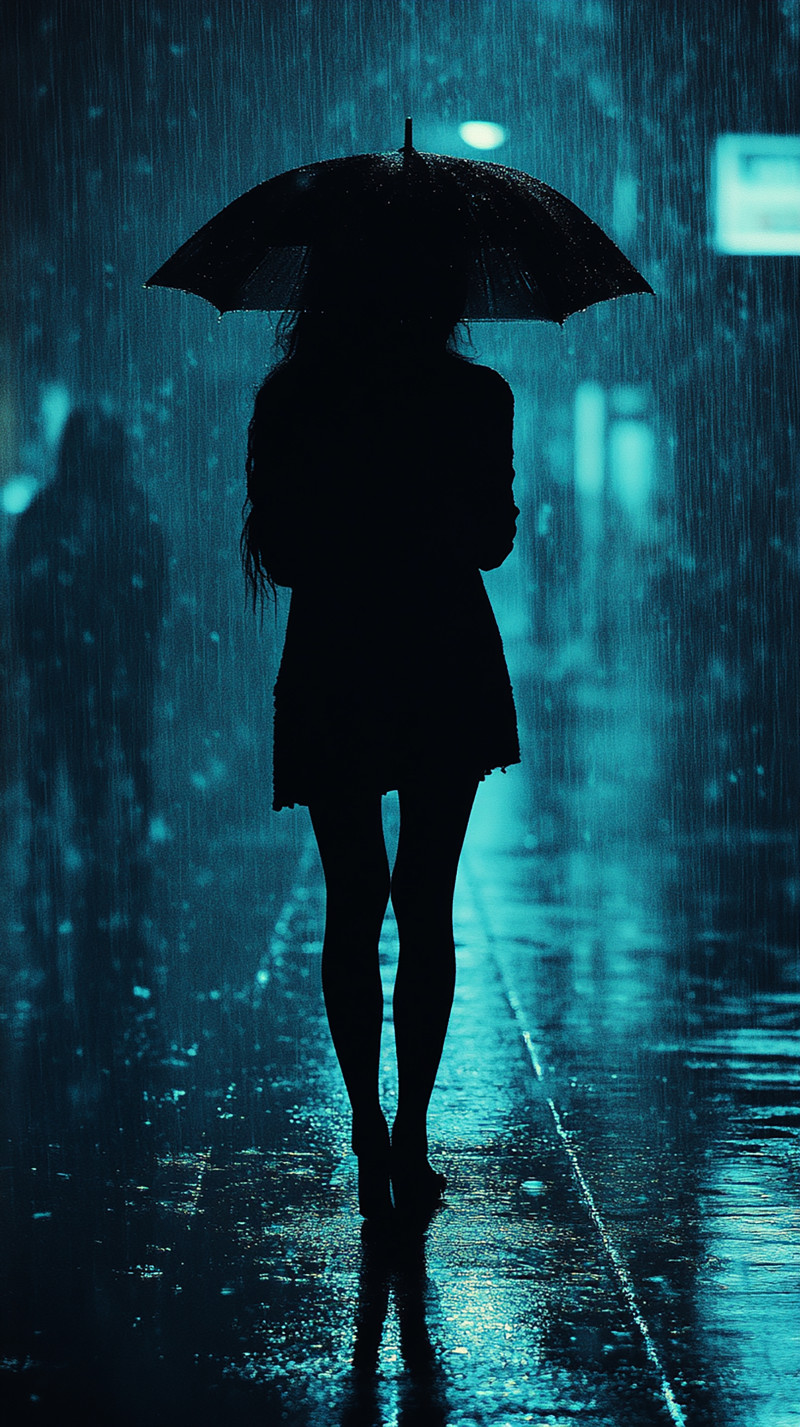 Midnight Rain Silhouette