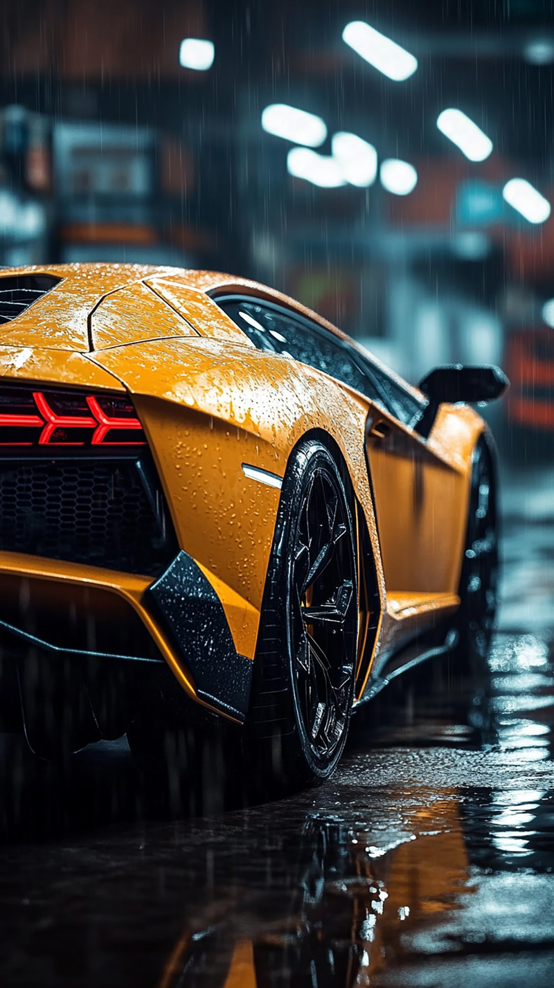 Wet Lamborghini Rear