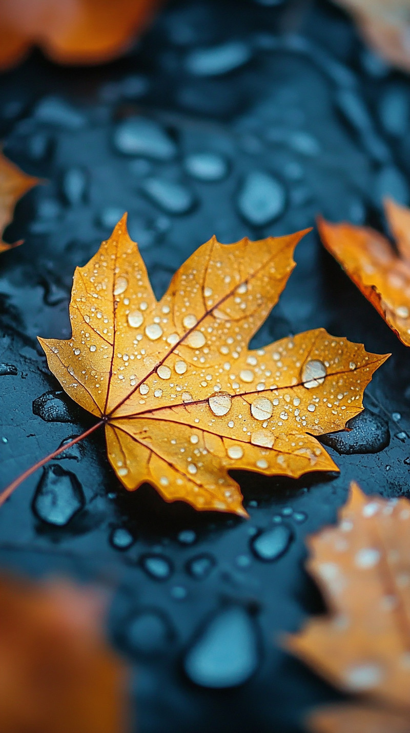 Rain-kissed Autumn Leaf