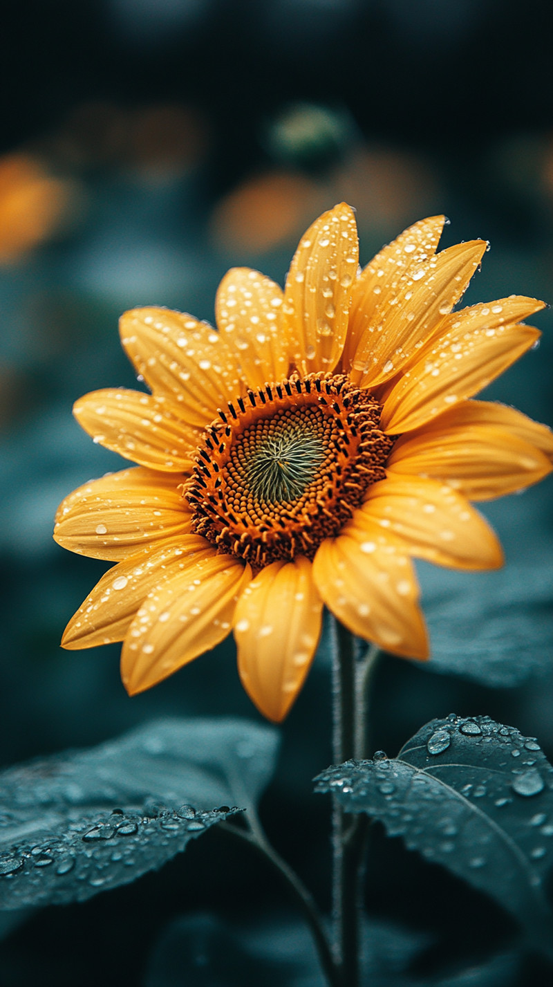 Rain-Kissed Sunflower