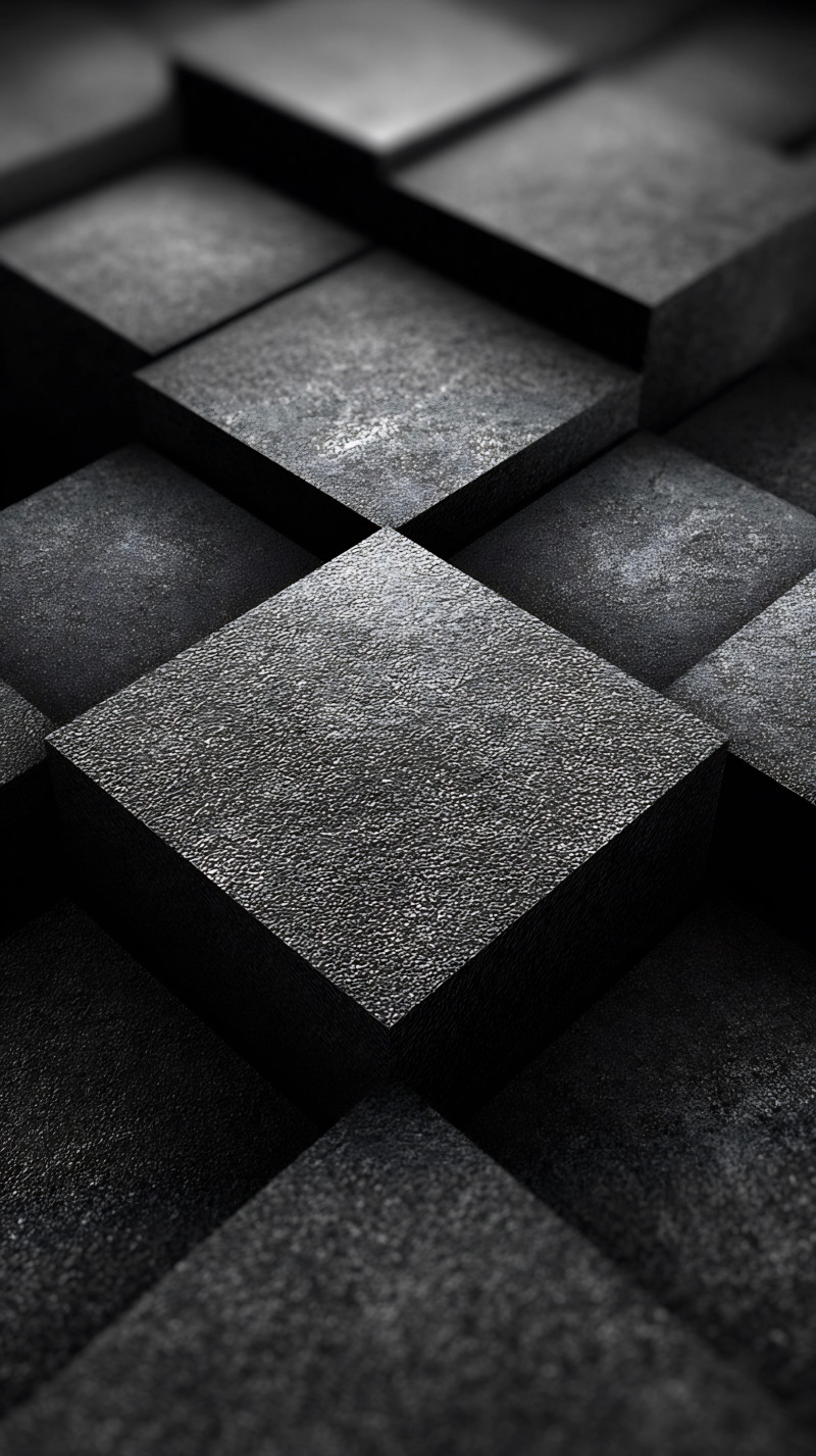 Dark Textured Abstract Cubes in 3D